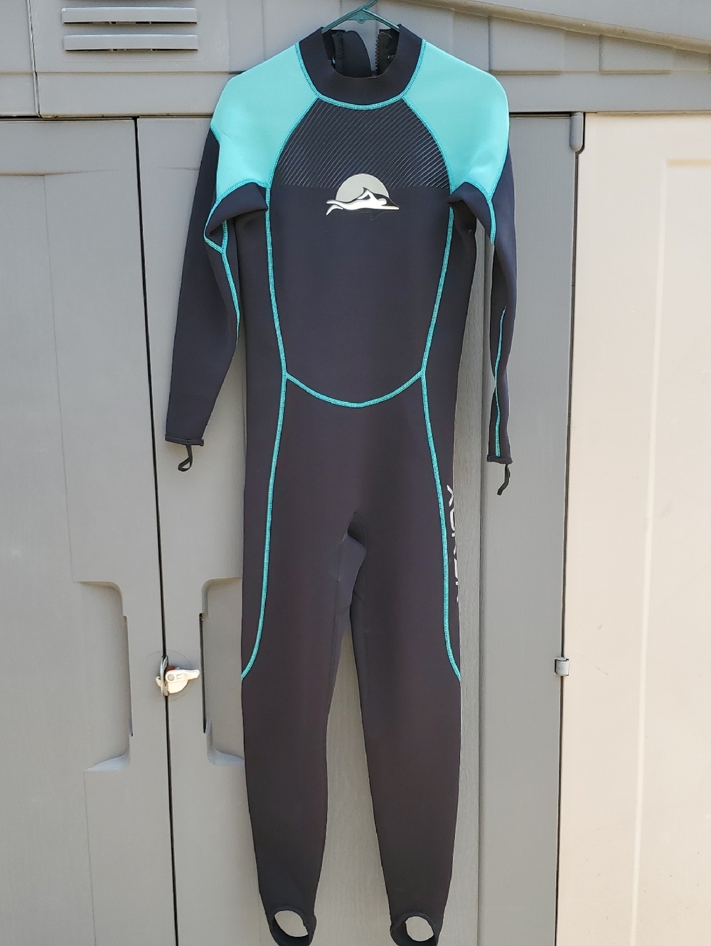 Xuker Full Wetsuit. Women's Large ( See Measurements. Black, Aqua LN